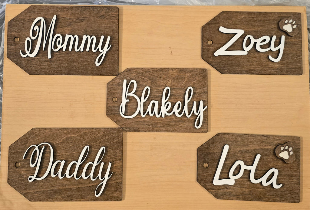 Custom, Personalized Stocking/Gift Name Tag